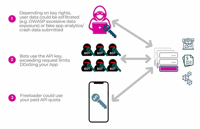 Approov Diagram Showing Risks of Stolen API Keys