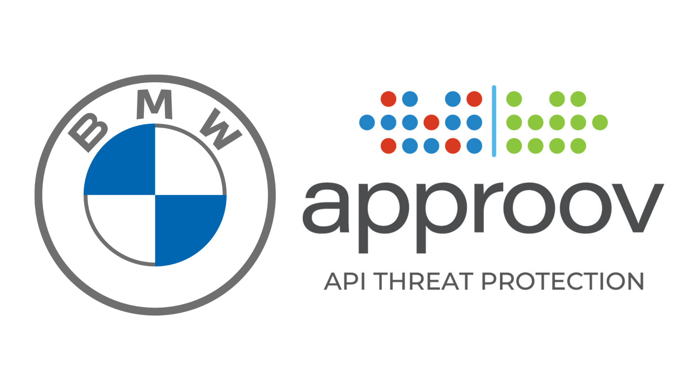 BMW  and Approov API Threat Protection logos on white background
