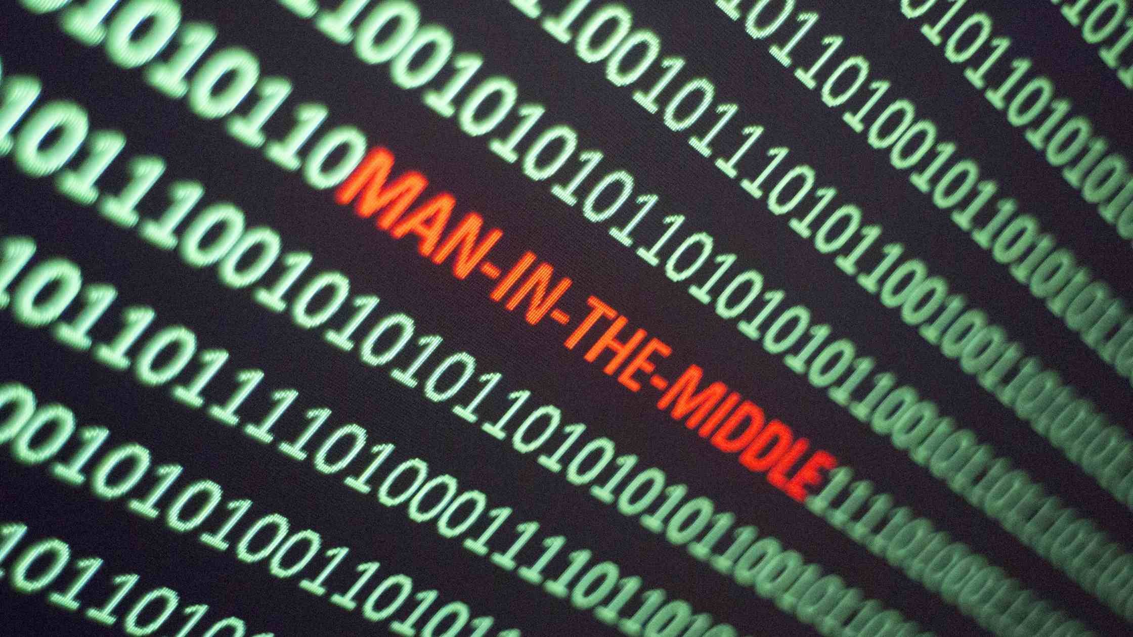 Man-in-the-Middle in a string of  binary code