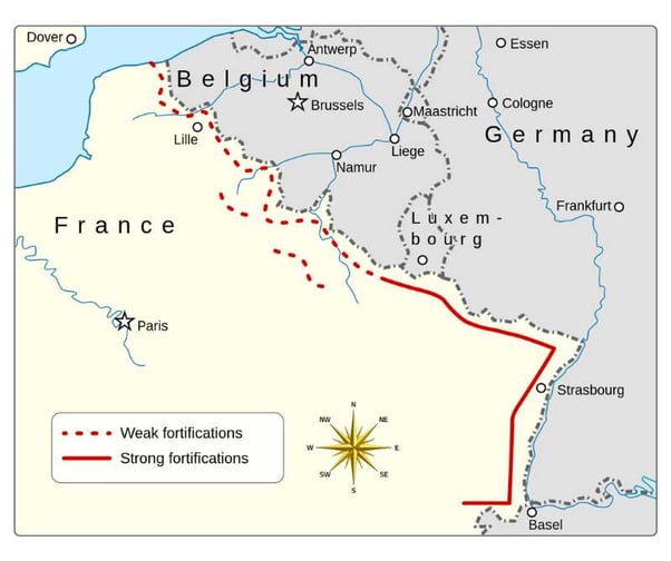 Map of Maginot Line
