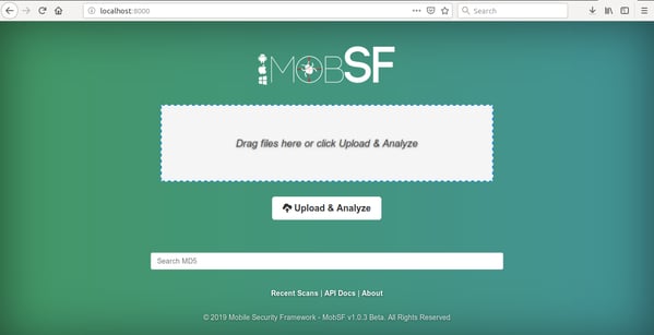 MobSF APK upload page