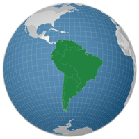 South America (white borders)