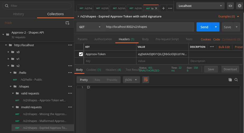 postman-shapes-expired-approov-token