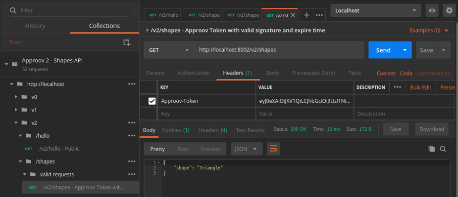 postman-shapes-valid-approov-token