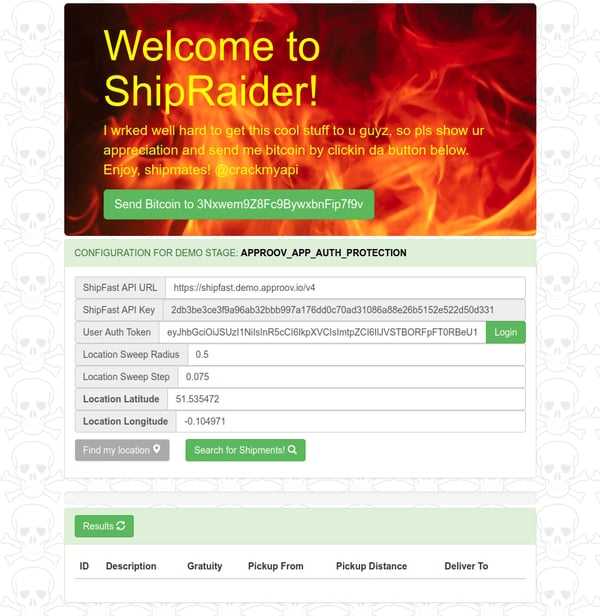 shipraider-approov-home-screen