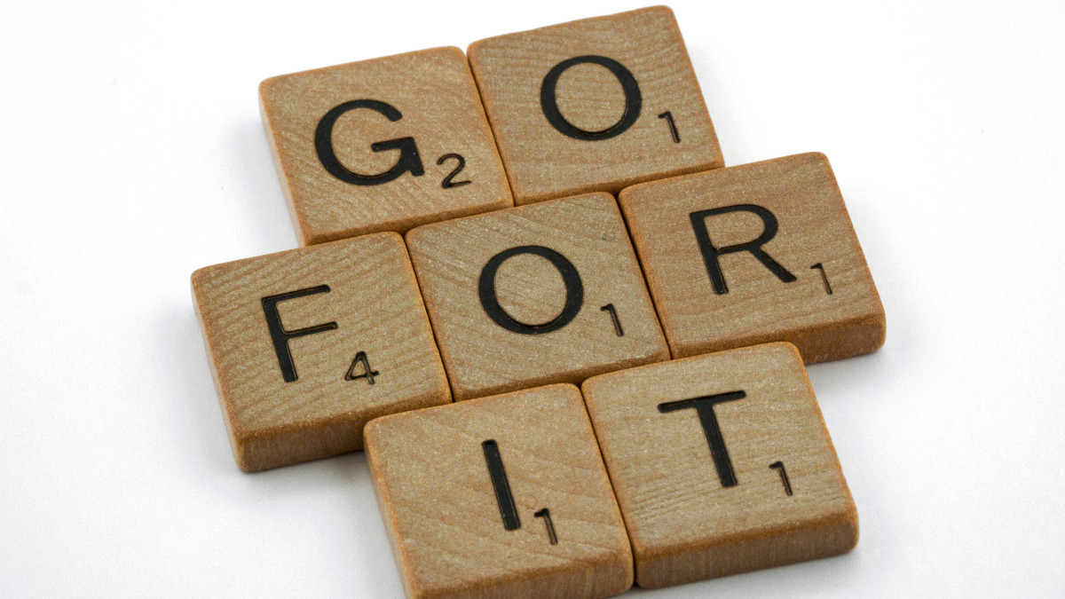go for it letters in wood squares